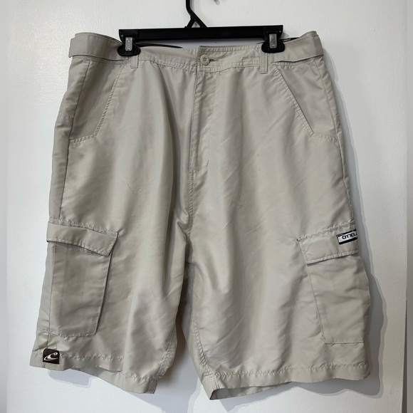 🎉4/30$🎉 O’Neill Beige Cargo Swim Shorts – Vintage Men’s 38 🌾 - Picture 1 of 7